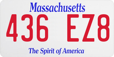 MA license plate 436EZ8