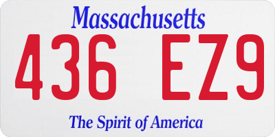 MA license plate 436EZ9