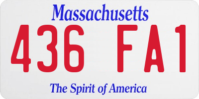 MA license plate 436FA1
