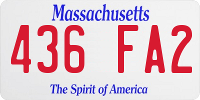 MA license plate 436FA2