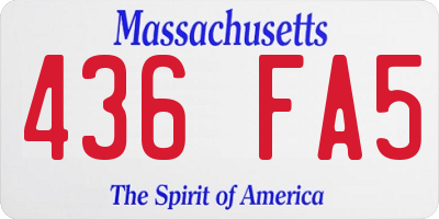 MA license plate 436FA5