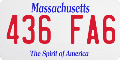MA license plate 436FA6