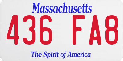 MA license plate 436FA8