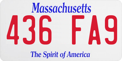 MA license plate 436FA9