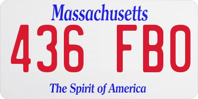 MA license plate 436FB0