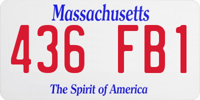MA license plate 436FB1