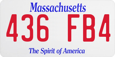 MA license plate 436FB4
