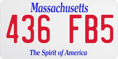 MA license plate 436FB5