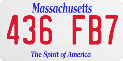 MA license plate 436FB7