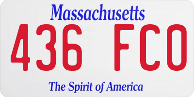 MA license plate 436FC0