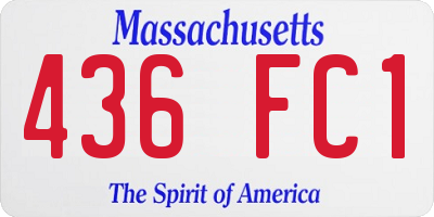 MA license plate 436FC1