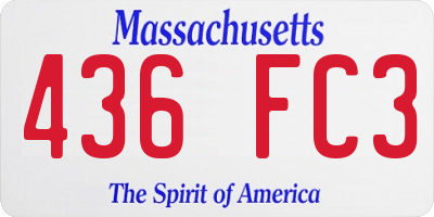 MA license plate 436FC3