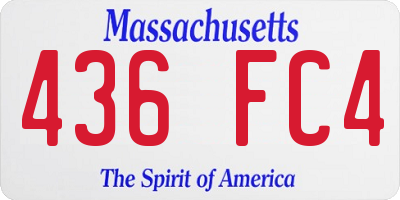 MA license plate 436FC4