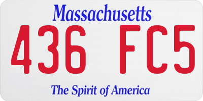 MA license plate 436FC5
