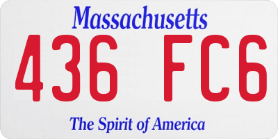 MA license plate 436FC6