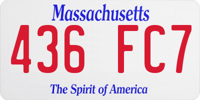 MA license plate 436FC7