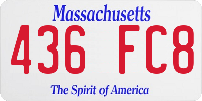 MA license plate 436FC8