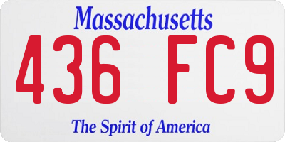 MA license plate 436FC9