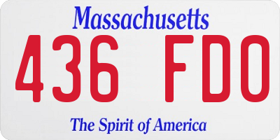 MA license plate 436FD0