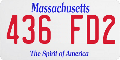 MA license plate 436FD2