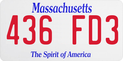 MA license plate 436FD3
