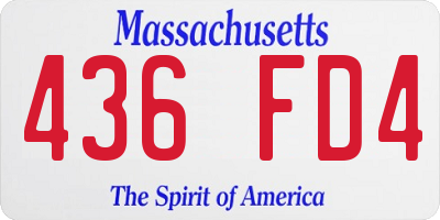 MA license plate 436FD4