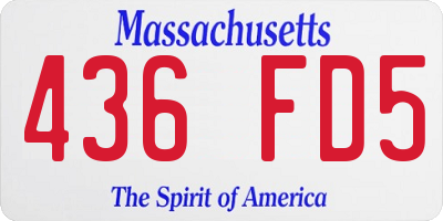 MA license plate 436FD5