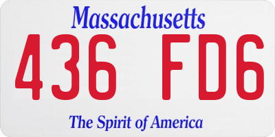 MA license plate 436FD6