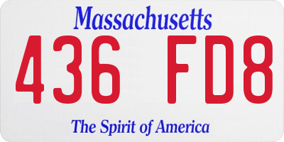 MA license plate 436FD8