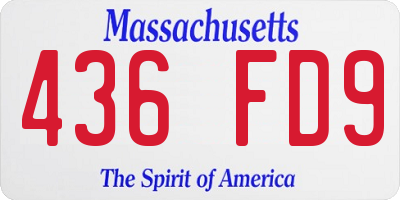 MA license plate 436FD9