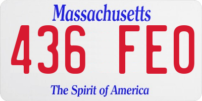 MA license plate 436FE0