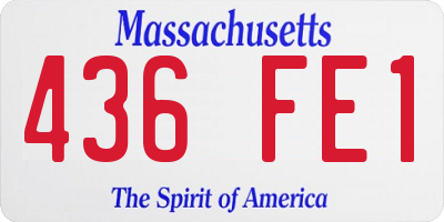 MA license plate 436FE1