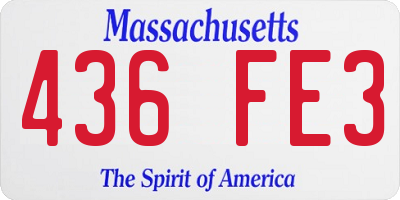 MA license plate 436FE3