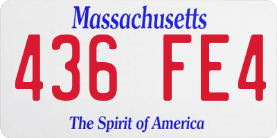 MA license plate 436FE4