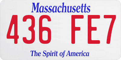 MA license plate 436FE7