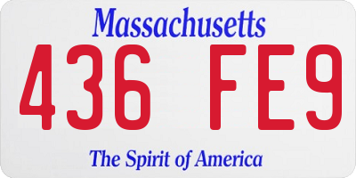 MA license plate 436FE9