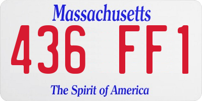 MA license plate 436FF1