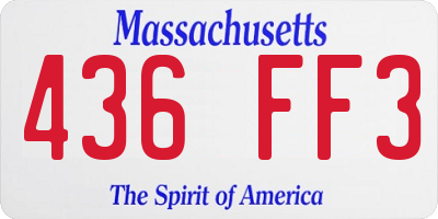 MA license plate 436FF3