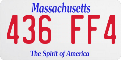 MA license plate 436FF4