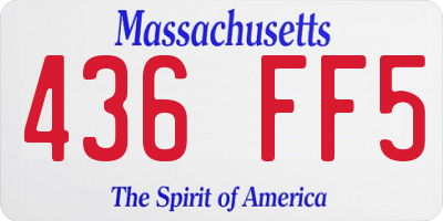 MA license plate 436FF5
