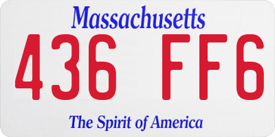 MA license plate 436FF6