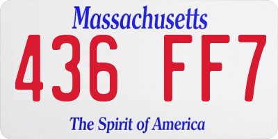 MA license plate 436FF7