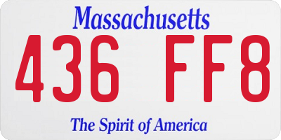 MA license plate 436FF8