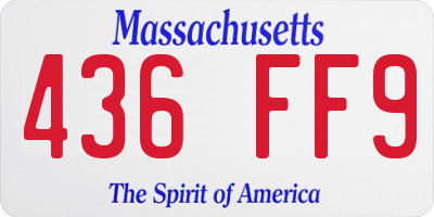 MA license plate 436FF9