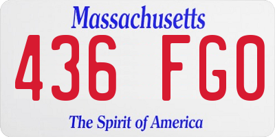 MA license plate 436FG0