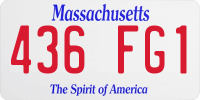 MA license plate 436FG1