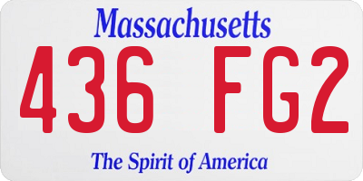 MA license plate 436FG2