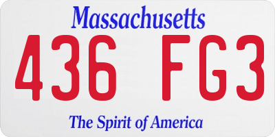 MA license plate 436FG3