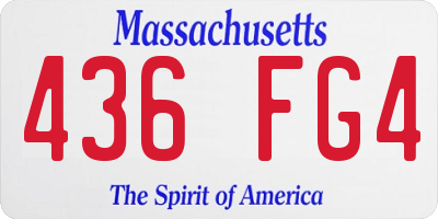 MA license plate 436FG4