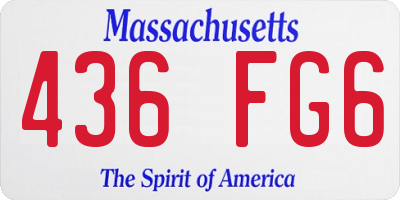 MA license plate 436FG6